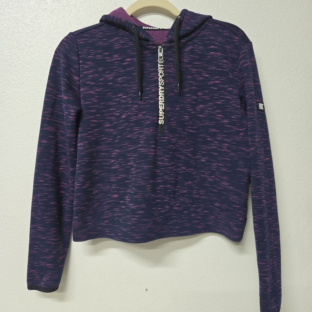 SuperDry Womens Sport Gym Tech Luxe Crop Hoodie - Size US 4